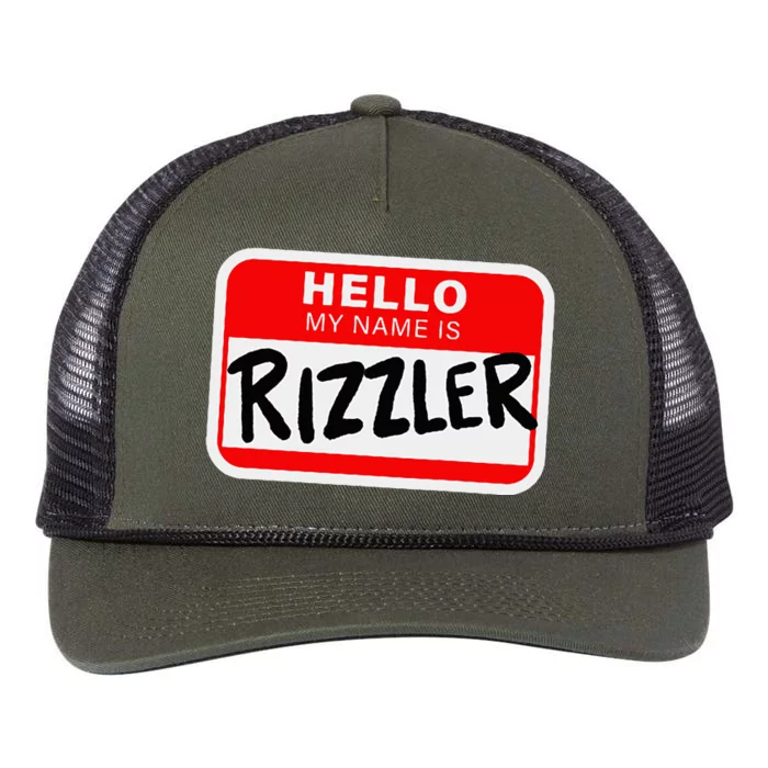 Rizzler Name Tag Rizz Retro Rope Trucker Hat Cap