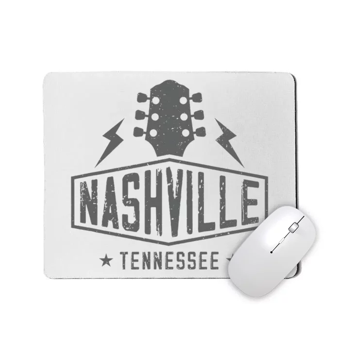 Retro Nashville Tennessee Guitar Vintage Country Music Mousepad