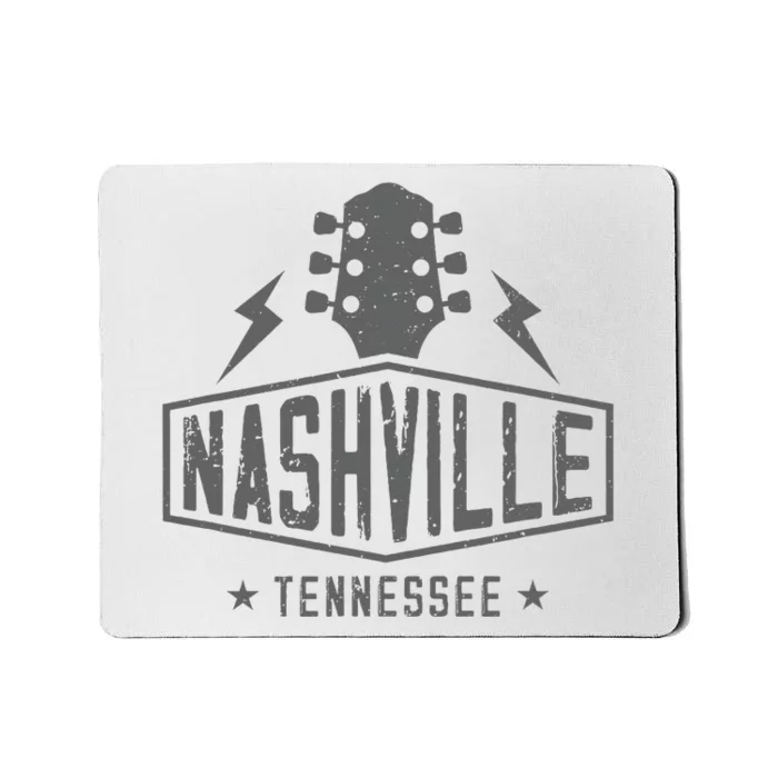 Retro Nashville Tennessee Guitar Vintage Country Music Mousepad