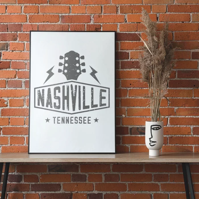 Retro Nashville Tennessee Guitar Vintage Country Music Poster