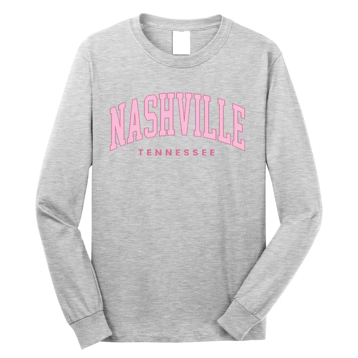 Retro Nashville Tennessee Vintage Preppy Throwback Long Sleeve Shirt