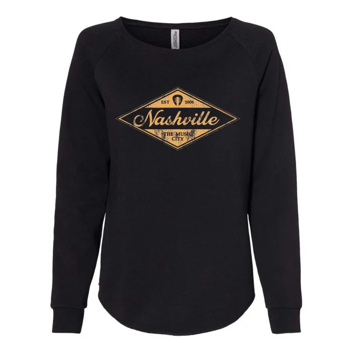 Retro Nashville Tennessee Music City Vintage Guitar Souvenir Womens California Wash Sweatshirt