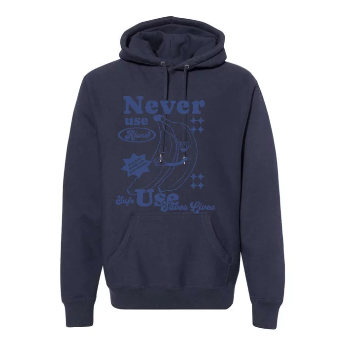 Retro Never Use Alone Harm Reduction Premium Hoodie