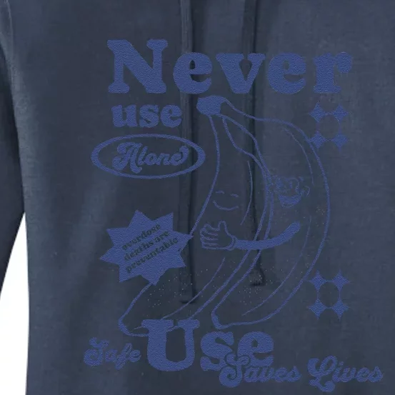 Retro Never Use Alone Harm Reduction Women's Pullover Hoodie