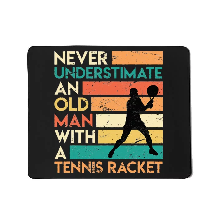 Retro Never underestimate an old man Tennis racket Mousepad