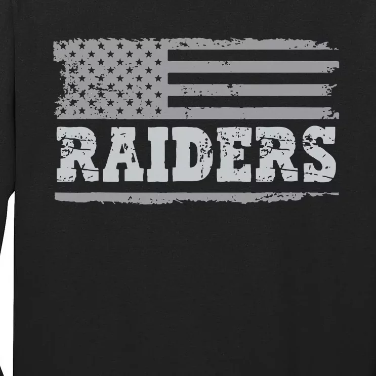 Raiders Name Usa Flag Gift Tall Long Sleeve T-Shirt