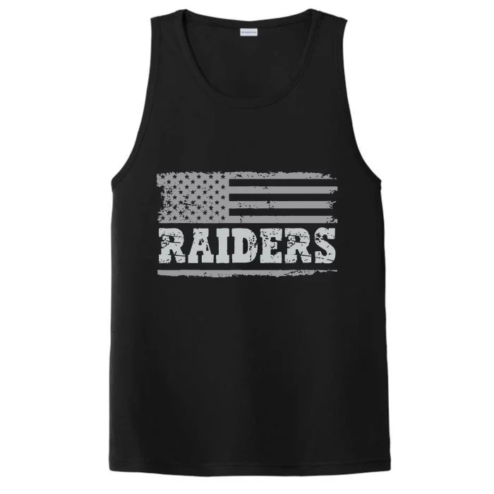 Raiders Name Usa Flag Gift Performance Tank