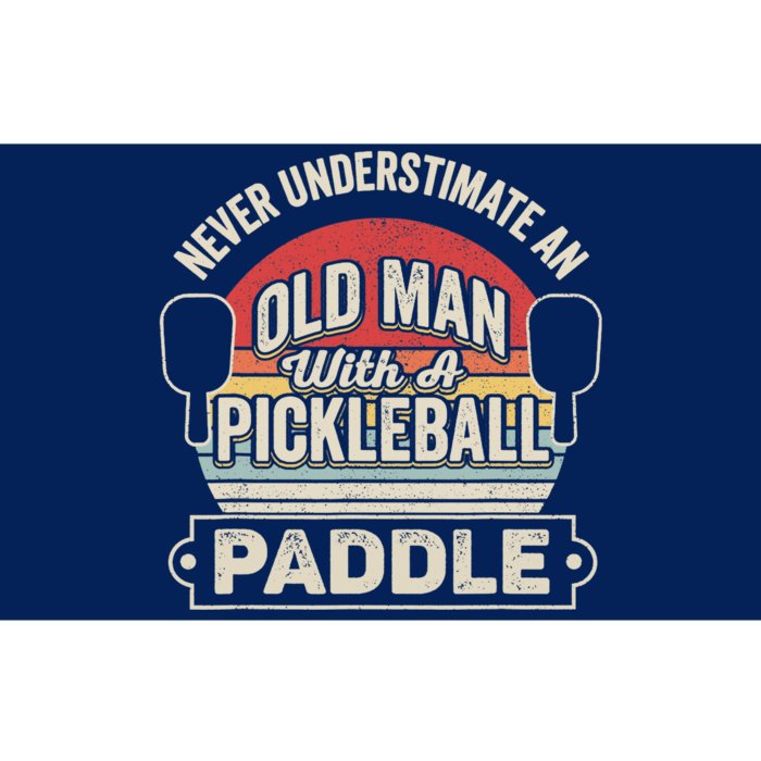 Retro Never Underestimate Old Man With Pickleball Paddle Bumper Sticker