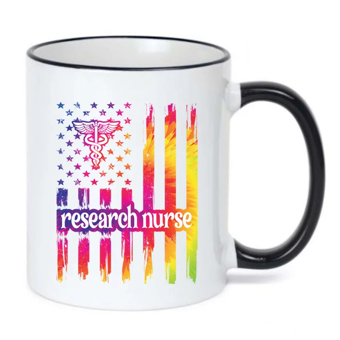 Research Nurse Us Flag Research Nursing Gift Black Color Changing Mug