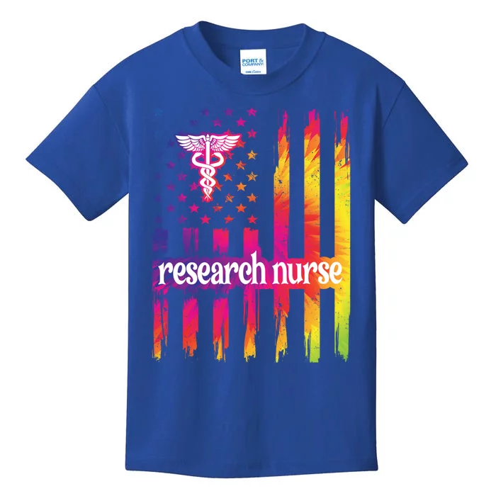 Research Nurse Us Flag Research Nursing Gift Kids T-Shirt