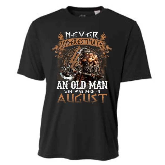 Retro Never Underestimate An Old Who Was Born In August Meaningful Gift Cooling Performance Crew T-Shirt