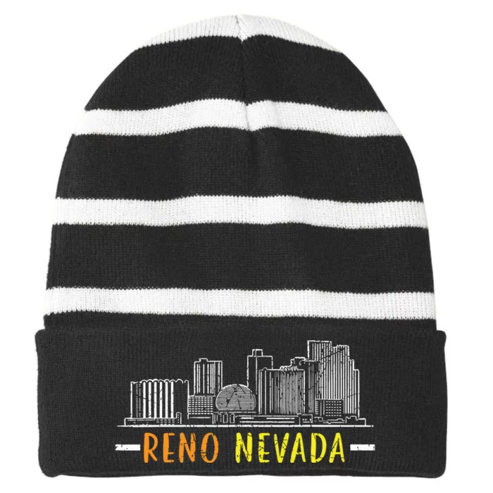 Reno Nevada Usa America Nevadians Nevadans Striped Beanie with Solid Band