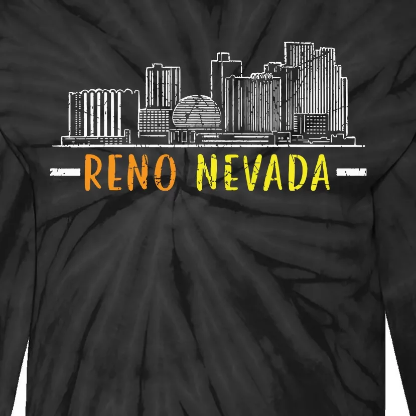 Reno Nevada Usa America Nevadians Nevadans Tie-Dye Long Sleeve Shirt