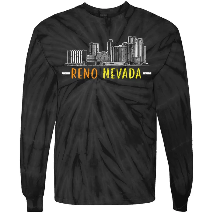 Reno Nevada Usa America Nevadians Nevadans Tie-Dye Long Sleeve Shirt