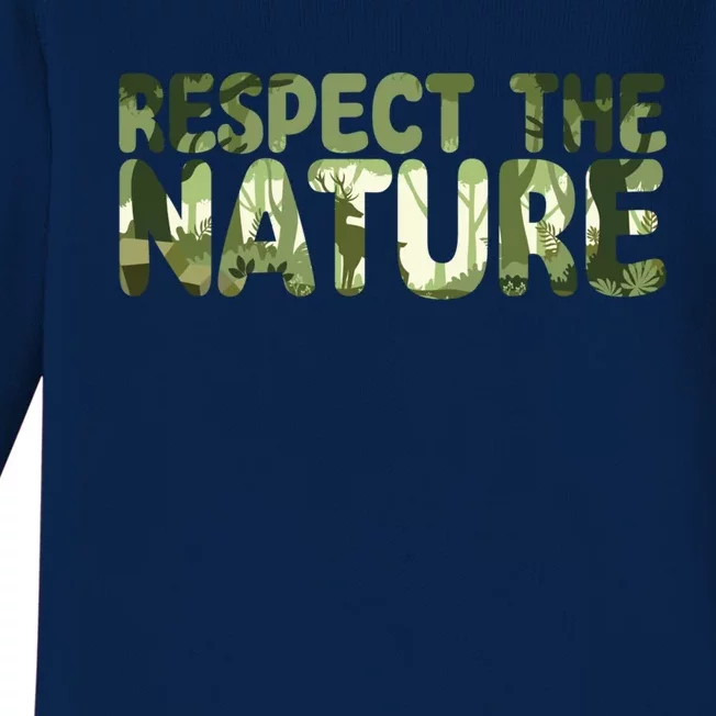 Respect Nature Vegan Food Veganism Vegetable Diet Gift Baby Long Sleeve Bodysuit