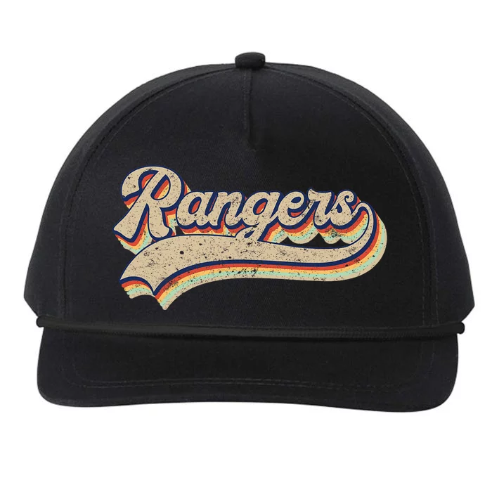 Rangers Name Vintage Retro Baseball Lovers Snapback Five-Panel Rope Hat