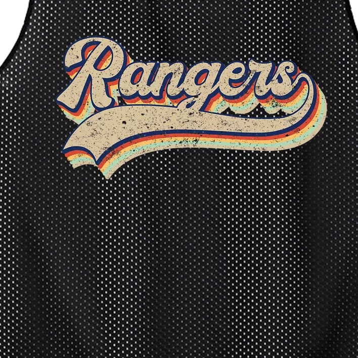 Rangers Name Vintage Retro Baseball Lovers Mesh Reversible Basketball Jersey Tank