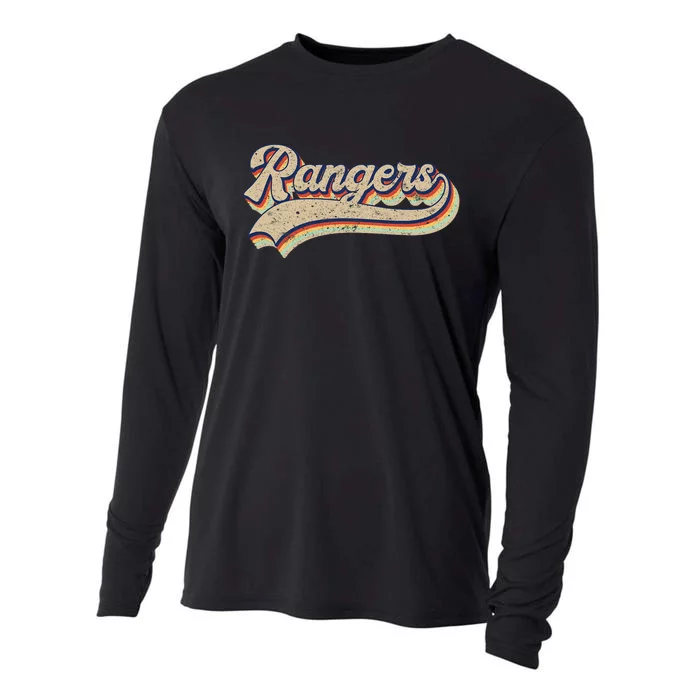 Rangers Name Vintage Retro Baseball Lovers Cooling Performance Long Sleeve Crew