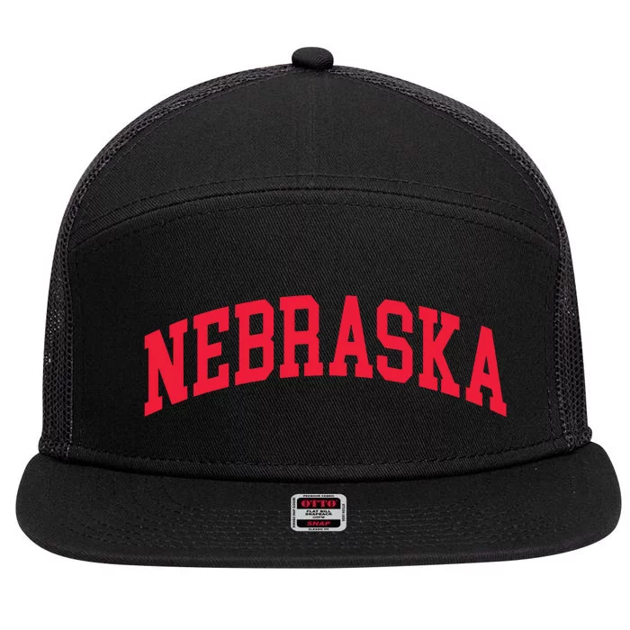 Retro Nebraska Vintage Design Classic Font Throwback Design 7 Panel Mesh Trucker Snapback Hat