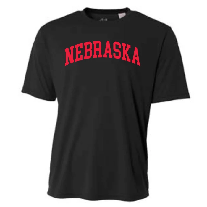 Retro Nebraska Vintage Design Classic Font Throwback Design Cooling Performance Crew T-Shirt