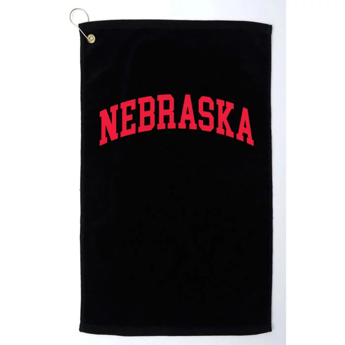 Retro Nebraska Vintage Design Classic Font Throwback Design Platinum Collection Golf Towel