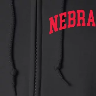 Retro Nebraska Vintage Design Classic Font Throwback Design Full Zip Hoodie