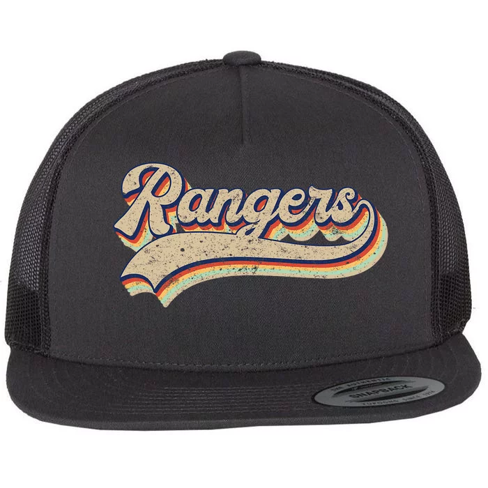 Rangers Name Vintage Retro Baseball Lovers Baseball Flat Bill Trucker Hat