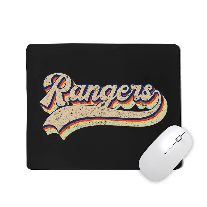 Rangers Name Vintage Retro Baseball Lovers Baseball Mousepad