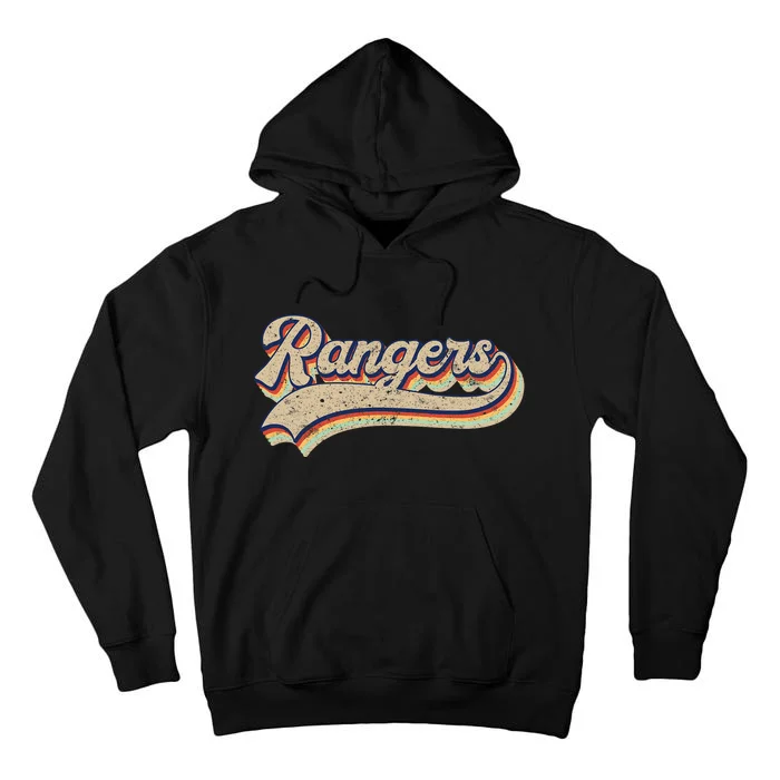 Rangers Name Vintage Retro Baseball Lovers Baseball Tall Hoodie