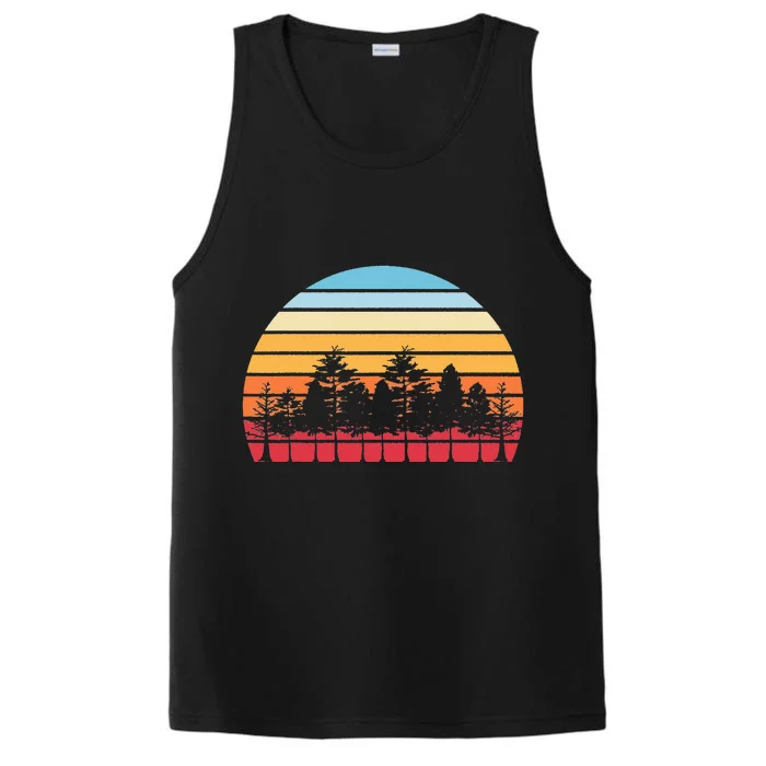 Retro Nature Wildlife Trees Outdoors Wild Forest Performance Tank