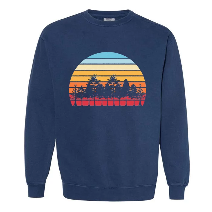 Retro Nature Wildlife Trees Outdoors Wild Forest Garment-Dyed Sweatshirt