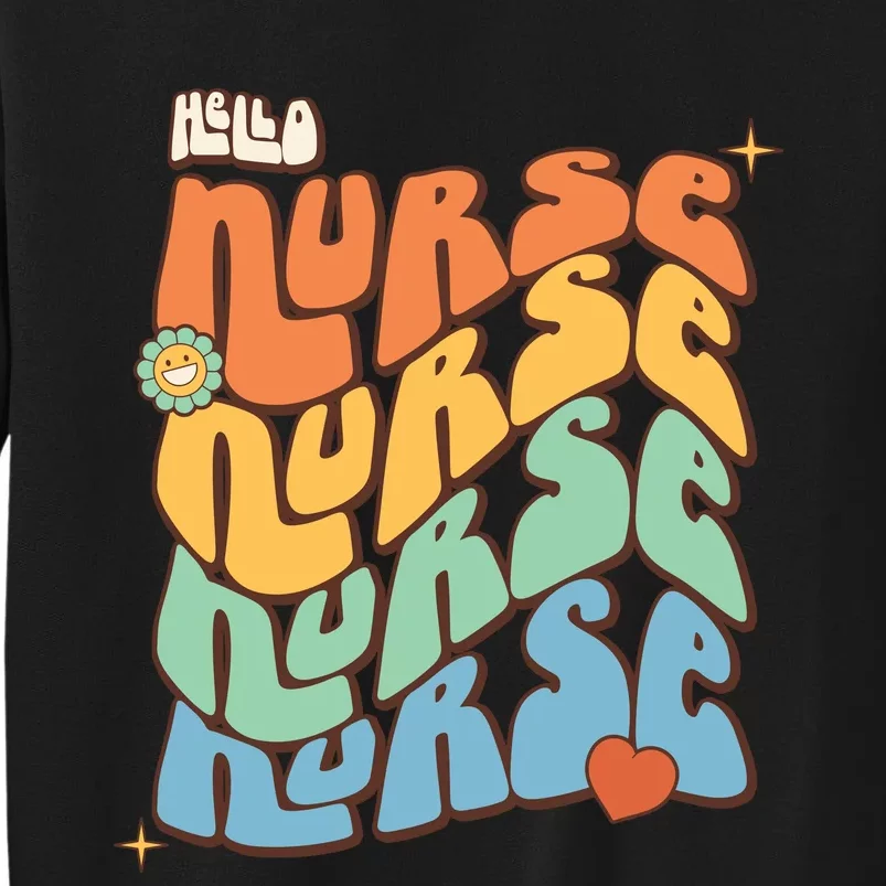 Retro Nurse Wavy Words Nursing School Sweatshirt