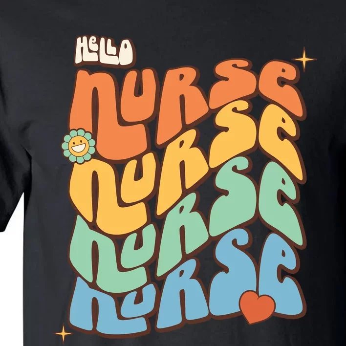 Retro Nurse Wavy Words Nursing School Tall T-Shirt