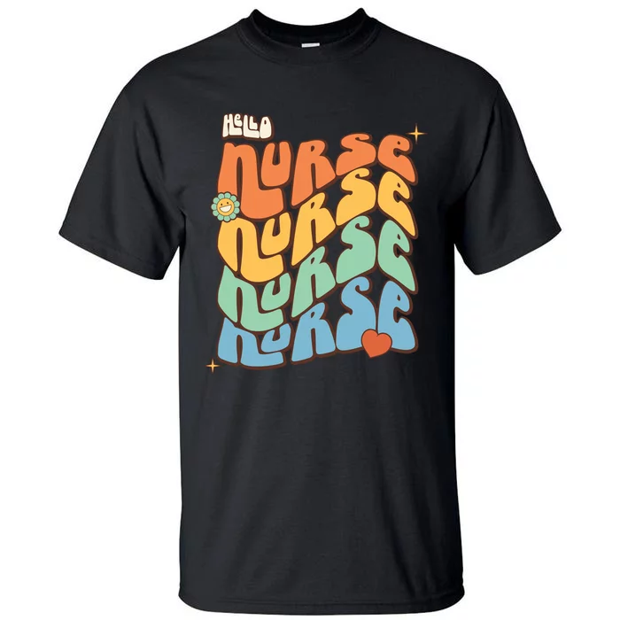 Retro Nurse Wavy Words Nursing School Tall T-Shirt