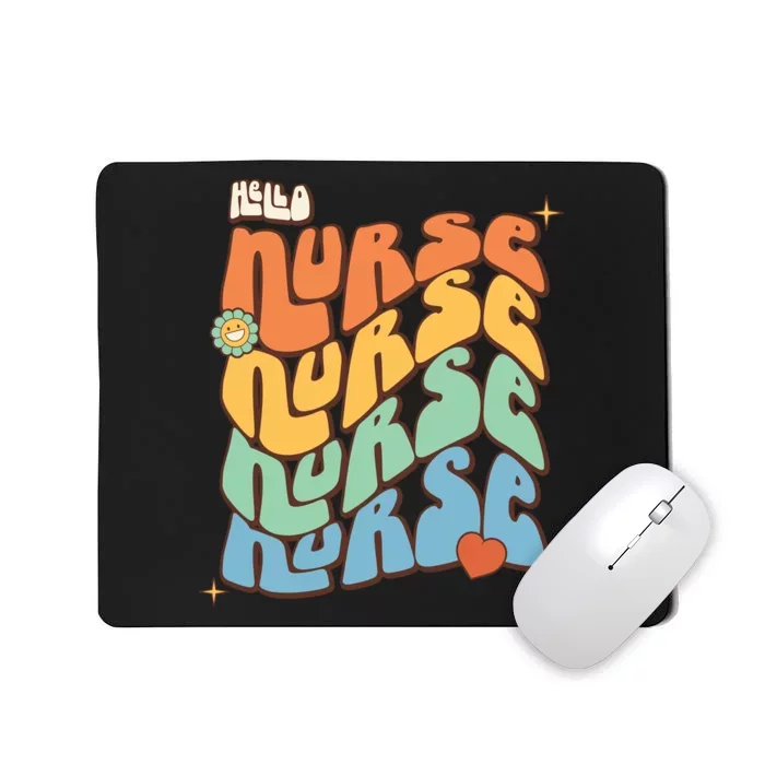 Retro Nurse Wavy Words Nursing School Mousepad