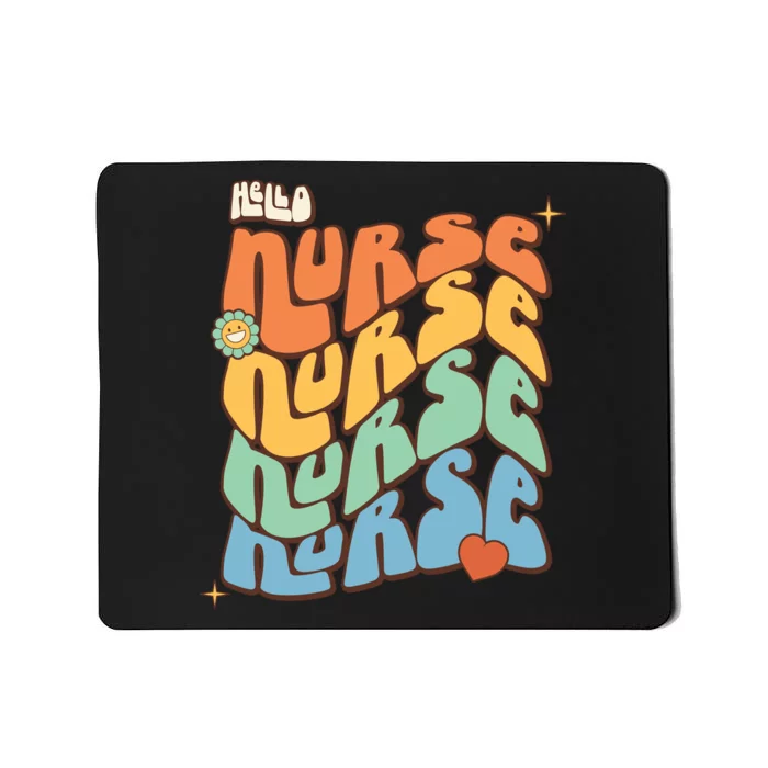 Retro Nurse Wavy Words Nursing School Mousepad