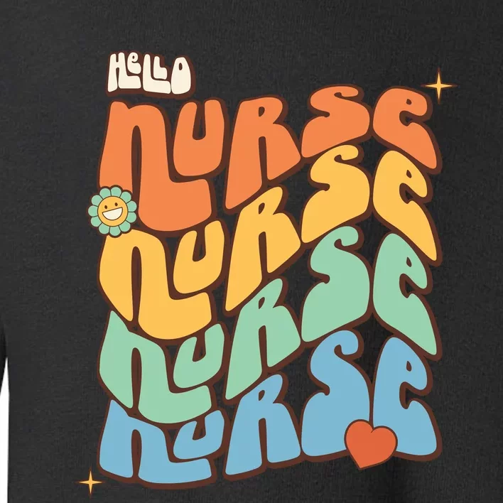 Retro Nurse Wavy Words Nursing School Toddler Sweatshirt