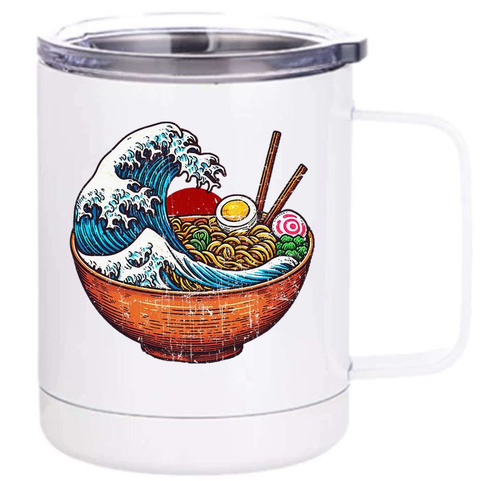 Retro Noodle Wave Japan Front & Back 12oz Stainless Steel Tumbler Cup