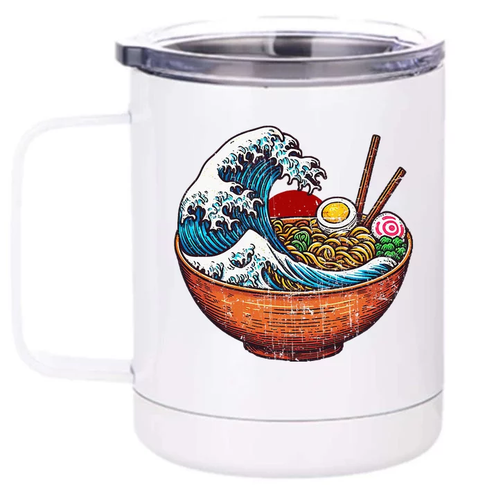 Retro Noodle Wave Japan Front & Back 12oz Stainless Steel Tumbler Cup