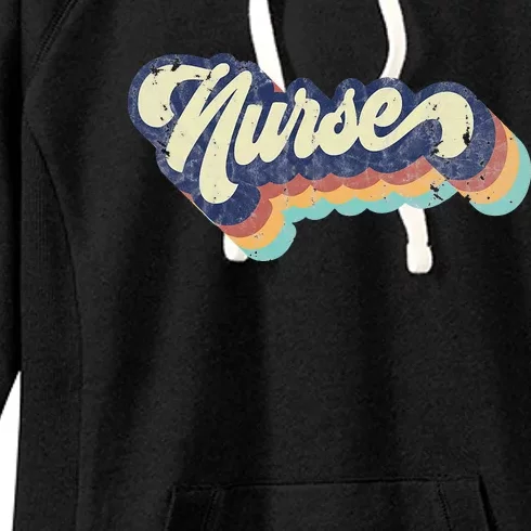 Retro Nurse Woman Wears a Nursing Tee on Nurse's Day Women's Fleece Hoodie