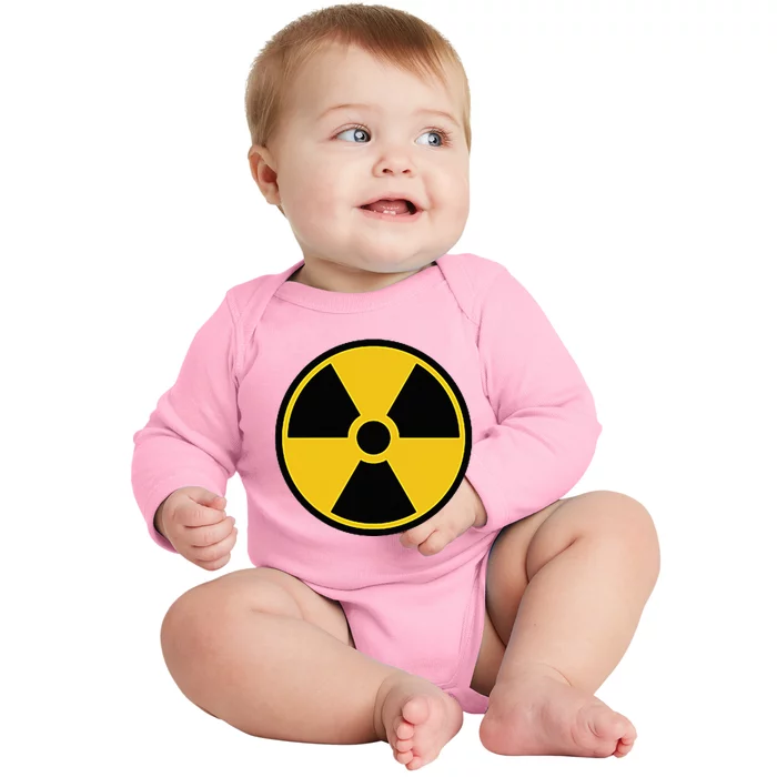 Radioactive Nuclear Warning Symbol Radiation Sign Energy Baby Long Sleeve Bodysuit