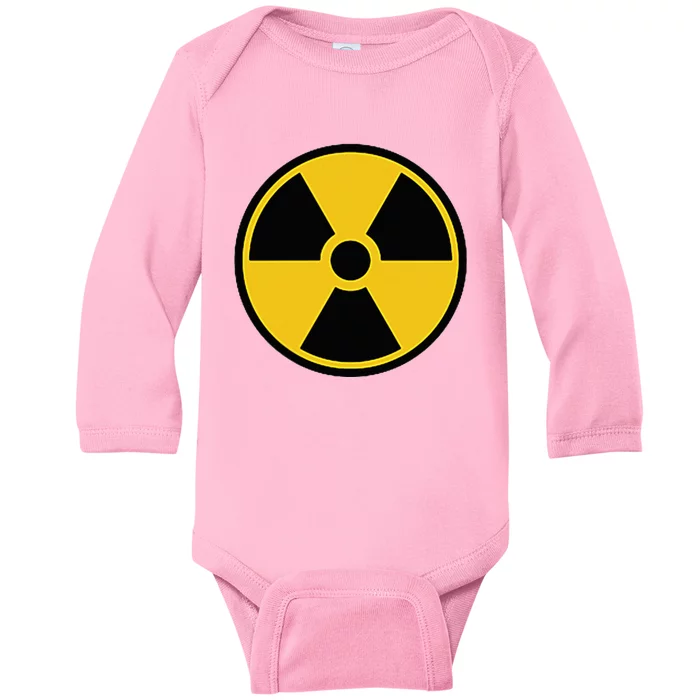 Radioactive Nuclear Warning Symbol Radiation Sign Energy Baby Long Sleeve Bodysuit