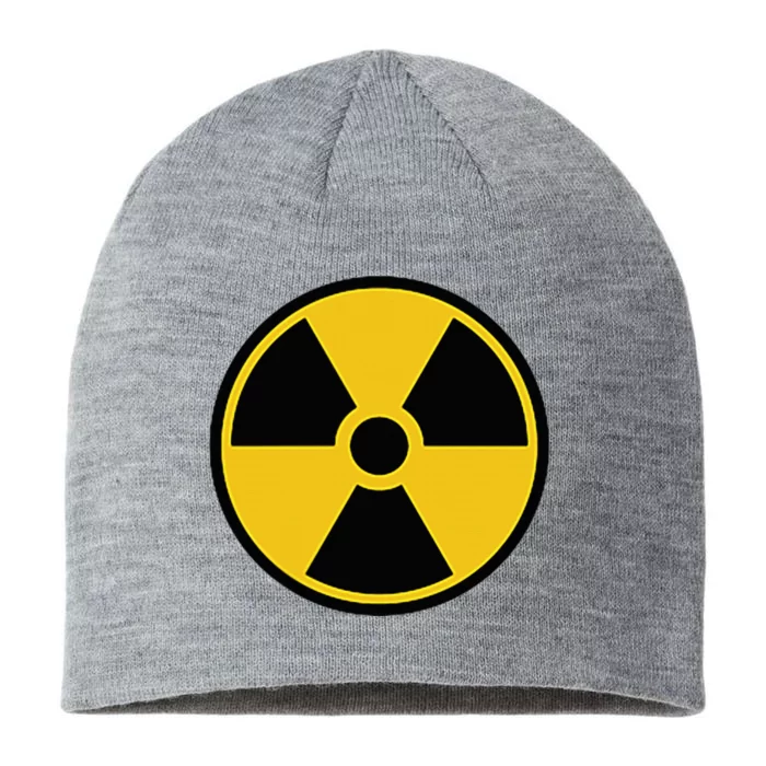 Radioactive Nuclear Warning Symbol Radiation Sign Energy 8 1/2in Sustainable Knit Beanie