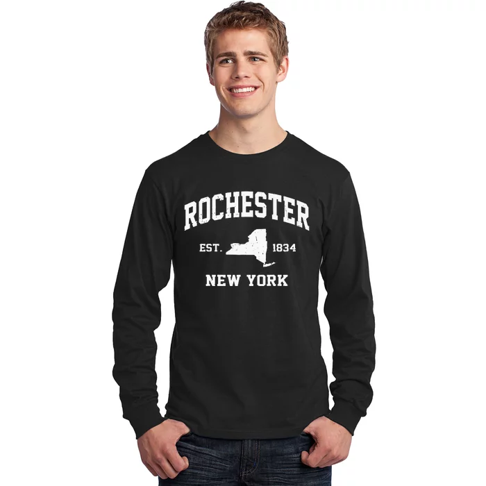 Rochester New York NY Vintage State Athletic Style Long Sleeve Shirt