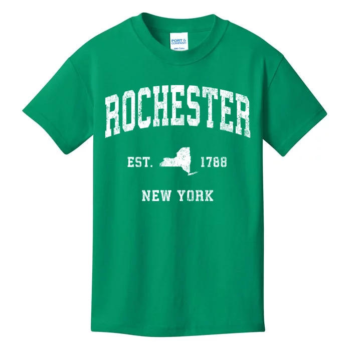 Rochester New York Ny Vintage Athletic Kids T-Shirt