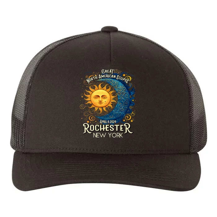 Rochester New York 2024 Total Solar Eclipse April 8 Souvenir Yupoong Adult 5-Panel Trucker Hat