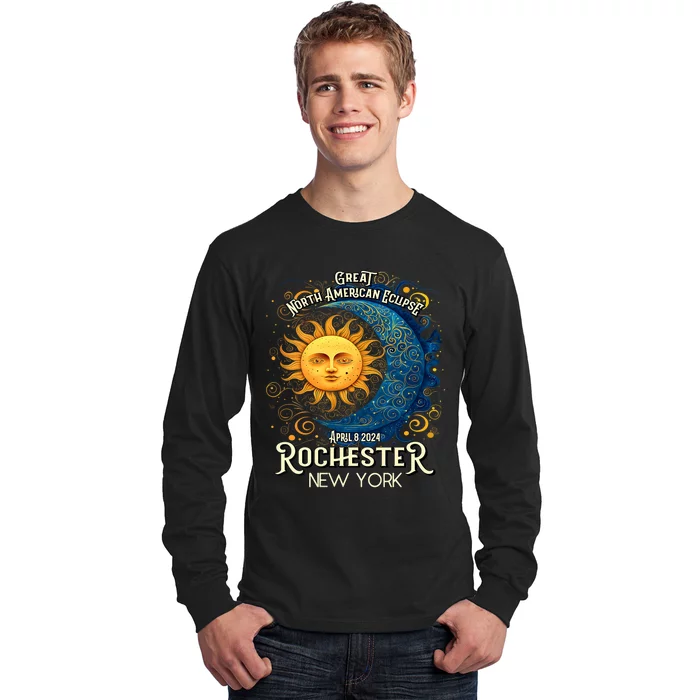 Rochester New York 2024 Total Solar Eclipse April 8 Souvenir Long Sleeve Shirt