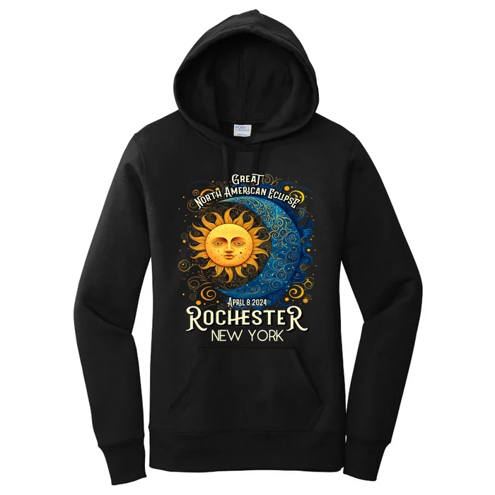 Rochester New York 2024 Total Solar Eclipse April 8 Souvenir Women's Pullover Hoodie