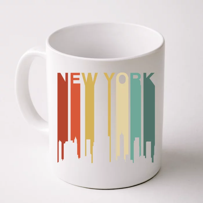 Retro New York Vintage City Urban Skyline Nyc Ny Architect Great Gift Front & Back Coffee Mug