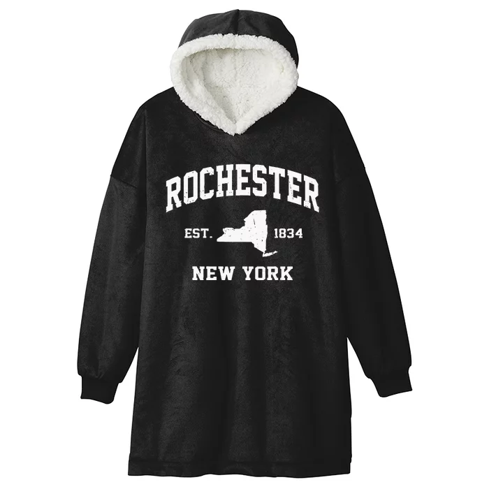 Rochester New York NY Vintage State Athletic Style Hooded Wearable Blanket